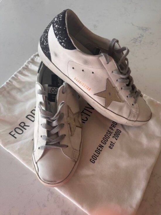 Golden Goose Shoes - Golden Goose Super-Start Glittered Sneaker